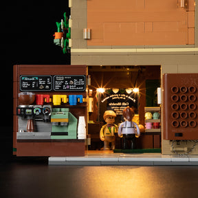 Funwhole Book-Cafe Lighting Building-Bricks Set - City Town Coffee House LED Light Modular Construction Building Model Sets 1718 Pcs for Adults and Teen