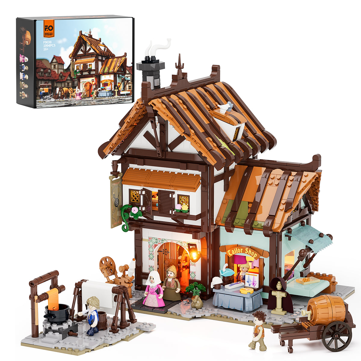 FUNWHOLE - Medieval Tailor Shop 1994PCS - Building Block Toy- USA(Ship to USA)