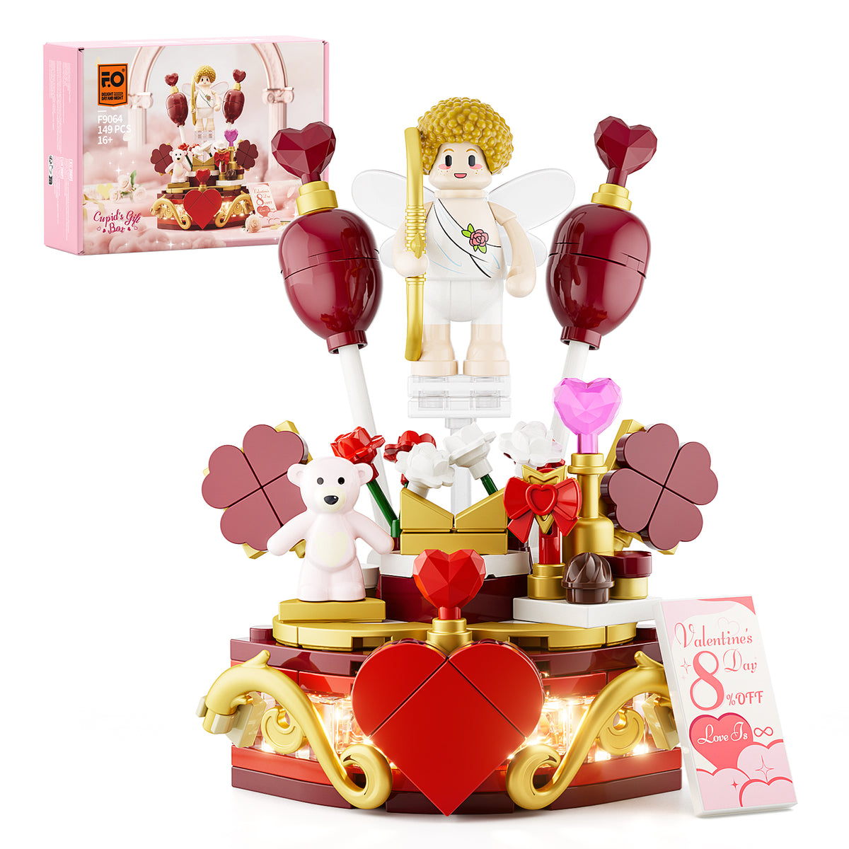 FUNWHOLE - Cupid's Gift Box 149PCS-Limited Edition - Building Block Toy- USA(Ship To USA)