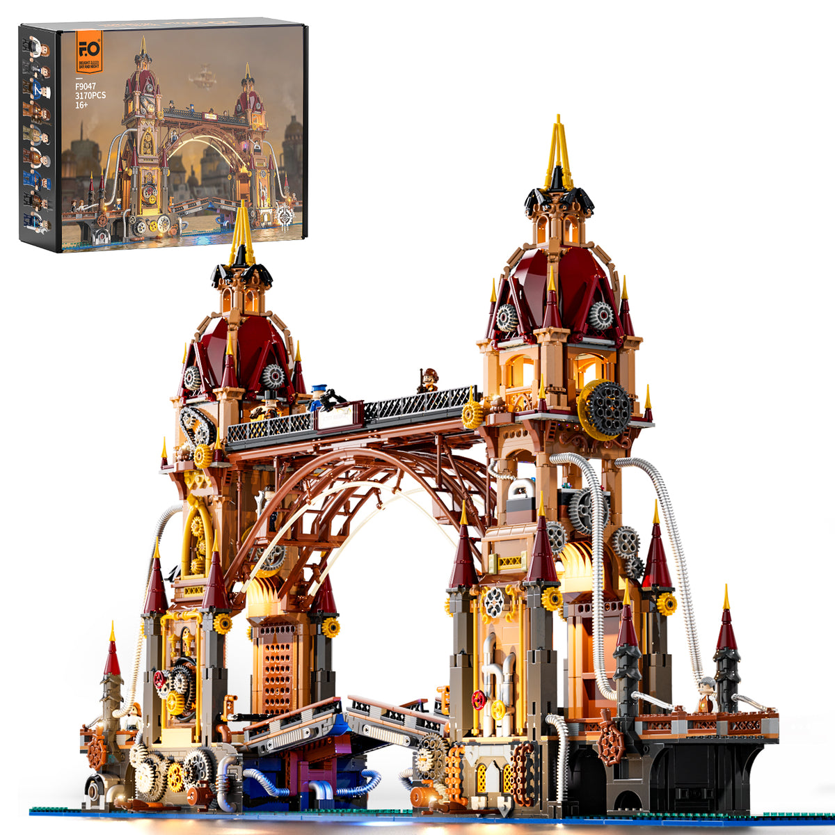 FUNWHOLE - Steampunk City Bridge 3170PCS - Building Block Toy- USA(Ship to USA)