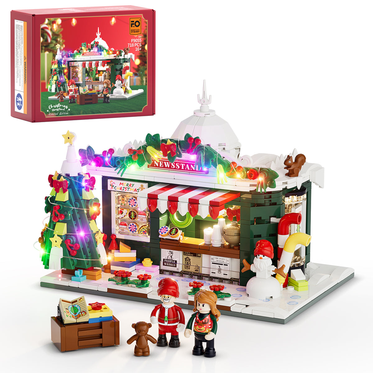 FUNWHOLE - Christmas Newsstand 718PCS-Remaining 200 Sets - Building Block Toy- USA(Ship to USA)