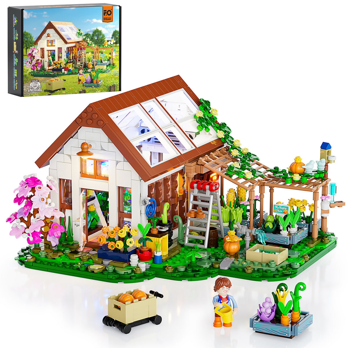 FUNWHOLE - Home Greenhouse 1428PCS - Building Block Toy- USA(Ship to USA)