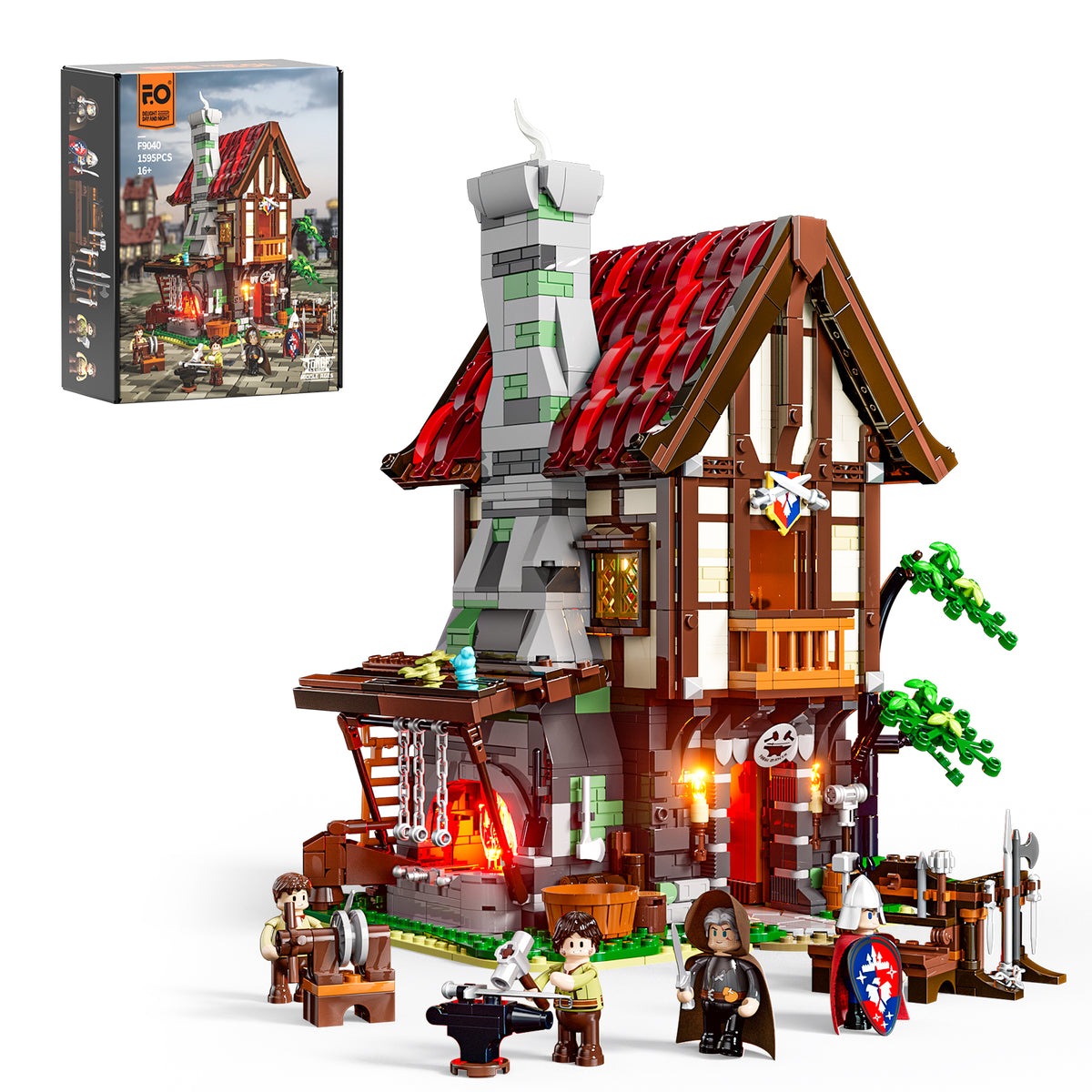 FUNWHOLE - Forge House 1595PCS - Building Block Toy- USA (Ship to USA)